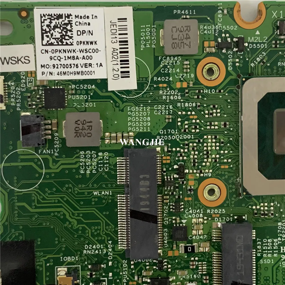 CN-0PKNWK 0HF90F 0PKNWK Para Dell Inspiron 7391 2-em-1 Laptop Placa-mãe 18844-1 i5-10210U 8GB 100% Completamente Testado