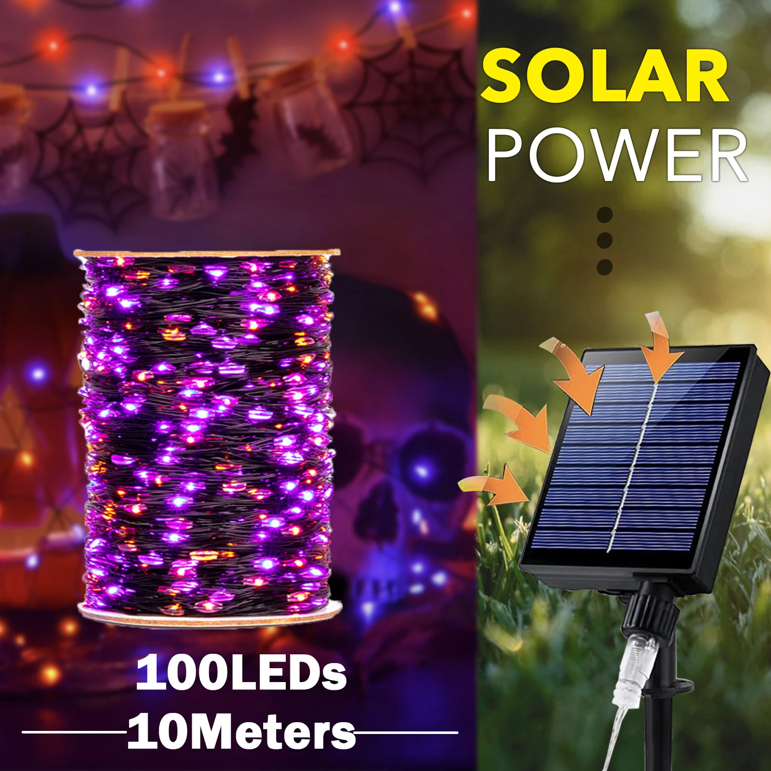 

Гирлянда на солнечной батарее, 8 режимов, 10/20 м, 1 шт.