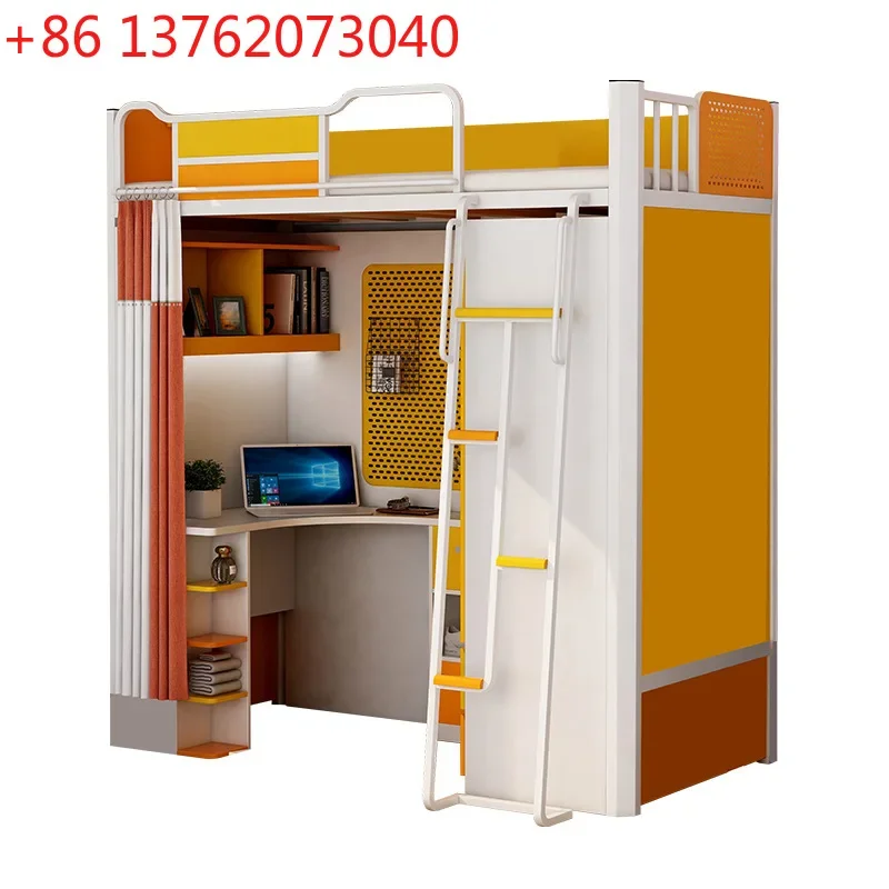 

Кровать-трансформер под столом, цельная конструкция, для студентов, из кованого железа, для общежития, со шкафом и письменным столом, для квартиры