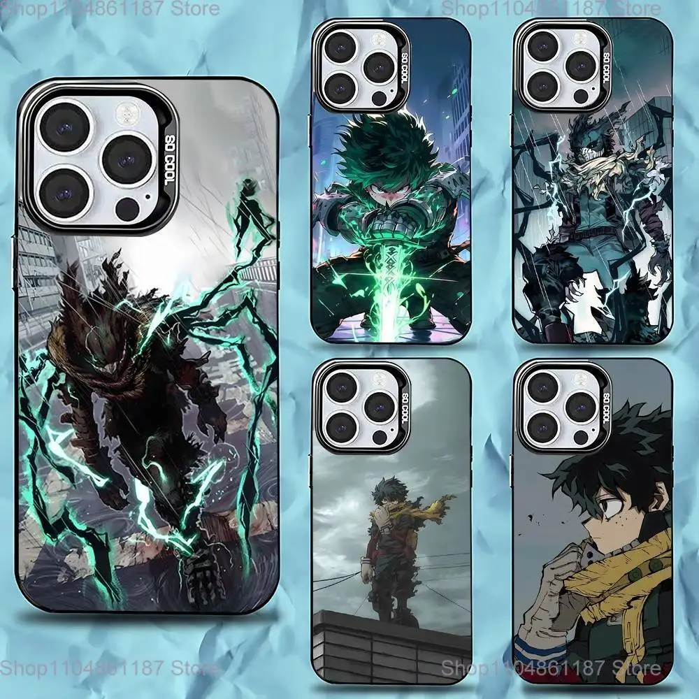 

H-Hero My A-Academia Deku Phone Case For iPhone 17,16,15,14,13,12,11,Pro,Max,Plus,Mini,XS,SE Anti Fall Black Matte Hard Bumper