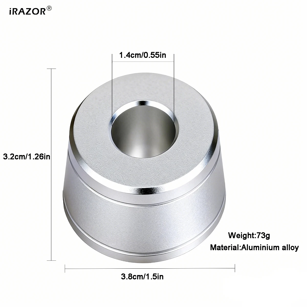 IRAZOR Double-sided Safety Razor Base, Classic Razor Stand, Shaving Accessories, Durable Aluminum Alloy Holder, Diameter 1.4cm
