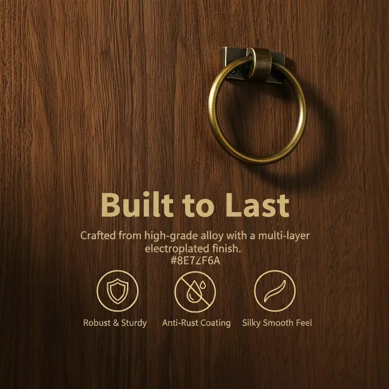 Iron Sheet Circle Multi Size Iron Ring Rustproof Metal Hardware for Home DIY Furniture Drawer Wardrobe Cabinet Door Repair