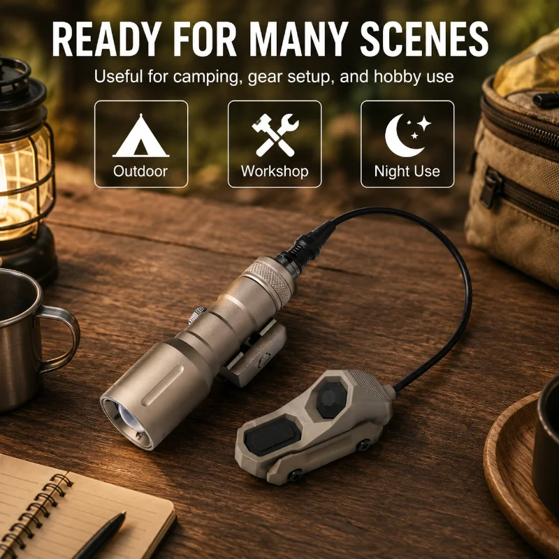 High Lumen Alloy Flashlight AX Wired Control Switch Portable Outdoor Lighting Hobby Model Accessory