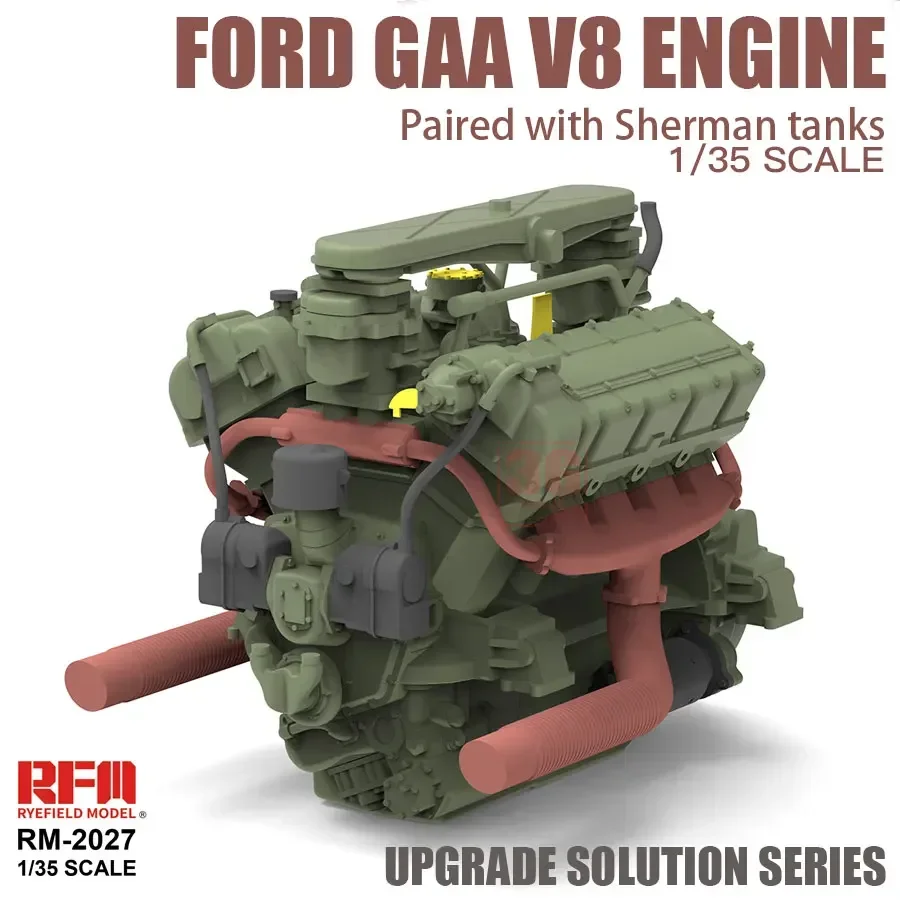 1/35 نموذج تجميع رايفيلد RM-2027 شيرمان تانك فورد GAA V8 نسخة مستقلة للمحرك