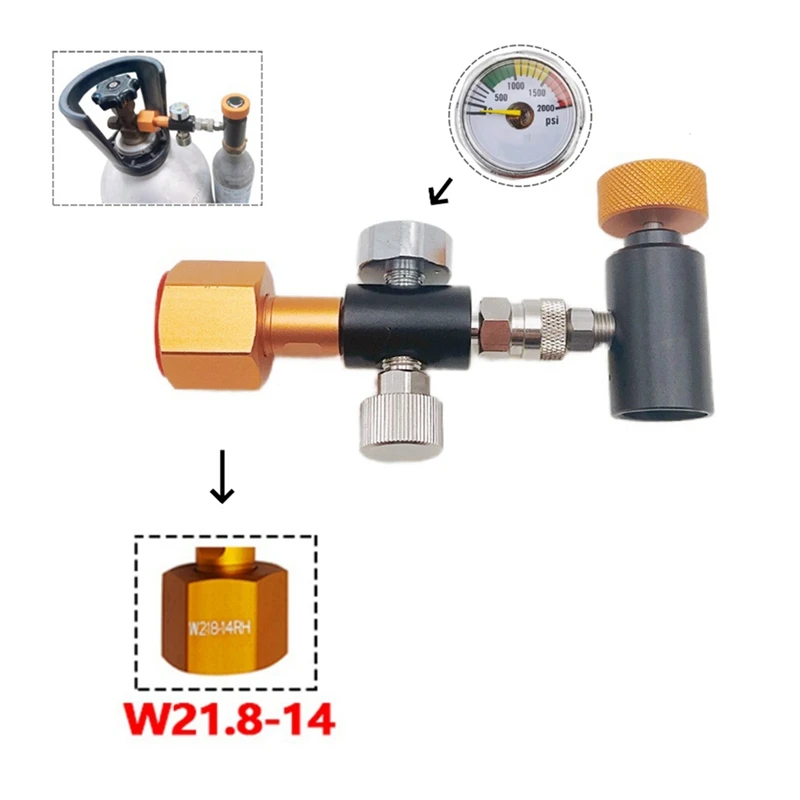 Adaptador de recarga de estación de llenado de Co2 para cargar cilindro de Gas azul con fuente de espíritu Sodastrem Fizzi (rosca TR21-)-AT64