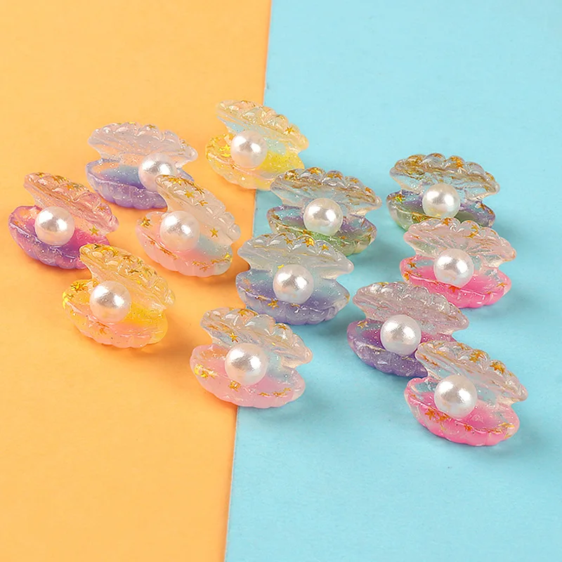 6 Pcs Kawaii Cartoon Funny Noctilucent Pearl Shell Clogs DIY Jewelry Glow In The Dark Accessories For Adults Kids Gifts Girl Toy