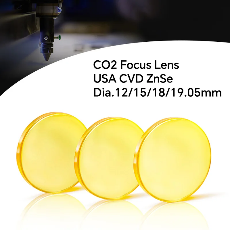 CO2 Laser Lens CVD ZnSe 18/20mm F63.5 Focusing for Engraving Cutting Machine F38.1/50.8/63.5/76.2/101.6/127mm Dia.12/15/18/19.05