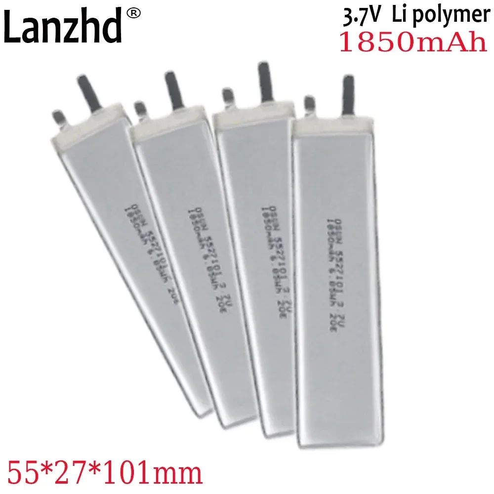 5527101 3.7V polymer battery For induction nightlight water refill Wireless keyboard cabinet light lithium battery 1850mAh