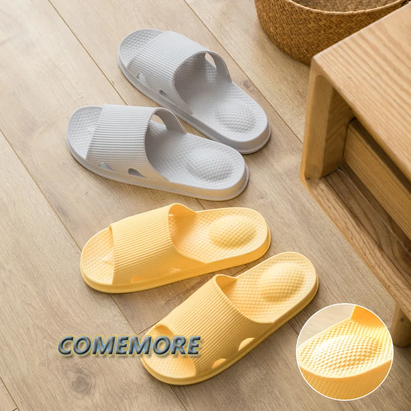 Big Size EVA Massage Slippers Men Women\'s Home Slippers Outdoor Beach Shoes Couples Sandals Light House Bathroom Non-slip Slides
