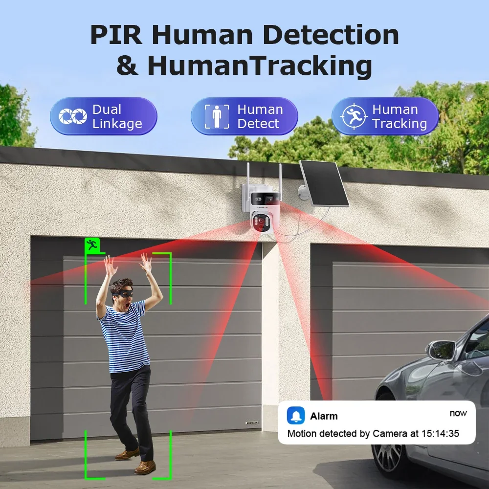 LS VISION Outdoor Surveillance Camera Wifi Security Cameras 4G 24/7 Recording AOV+PIR Human Detection Auto Tracking UBOX Pro