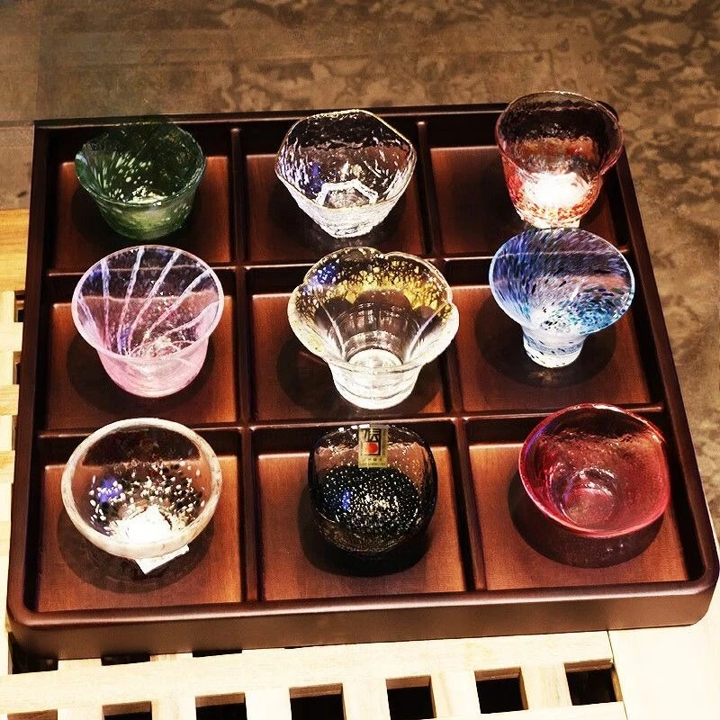 

Colored handmade glasses, Japanese sake cups, cold sake and shochu glasses, teacups, master cups, high-end.