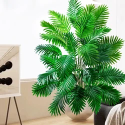 68-145cm(57in) Artificial Palm Tree Tropical Fake Plant Green Plastic Palm Leaf Branches Suitable for Home Garden Decoration