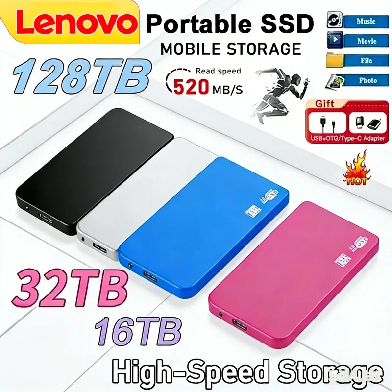 

Внешний корпус для SSD-накопителей Lenovo с USB 3.0, высокоскоростной, для SSD до 256 ТБ, с кабелем USB 3.0, ABS-пластик
