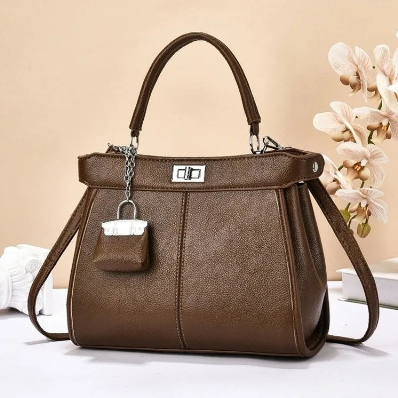 

Trendy Classic Leather Shoulder Bag Women Handbag Designer Crossbody Tote Purse Elegant Commuter Diaper Bag