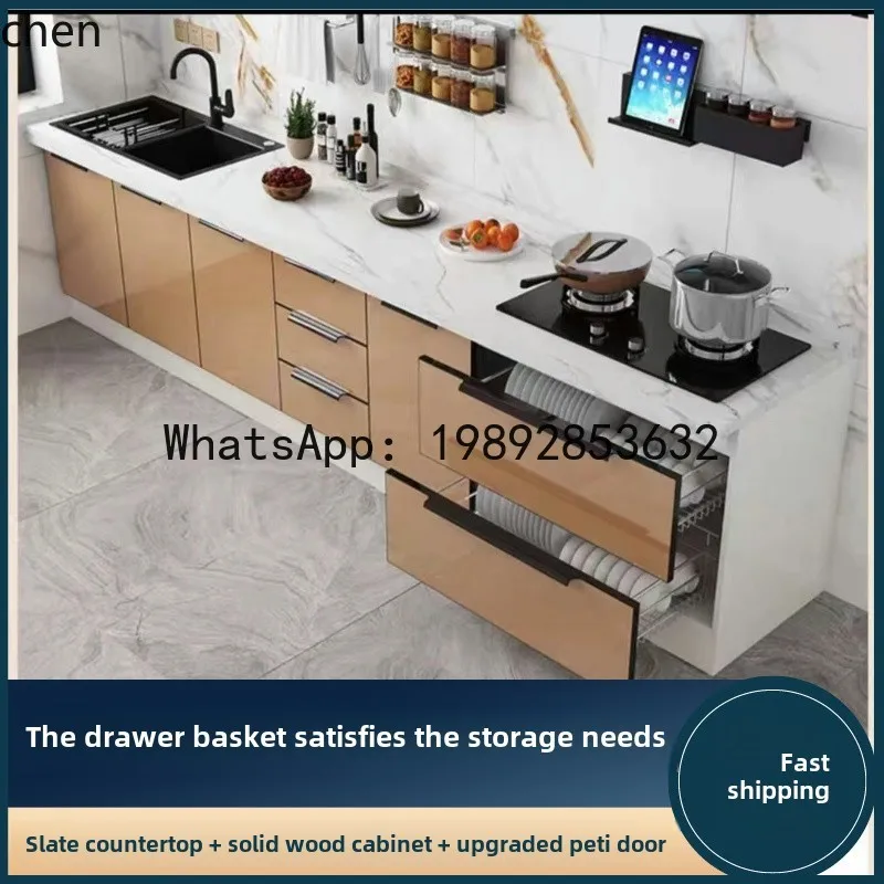 AB  kitchen cabinet household marble kitchen stove sink cabinet integrated cabinet