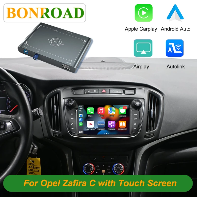 Interfaccia Wireless Carplay Android Auto Bonroad per Opel Zafira C Navi950 con Schermo Touch, Modulo di Aggiornamento Schermo OEM con Airplay e Autolink