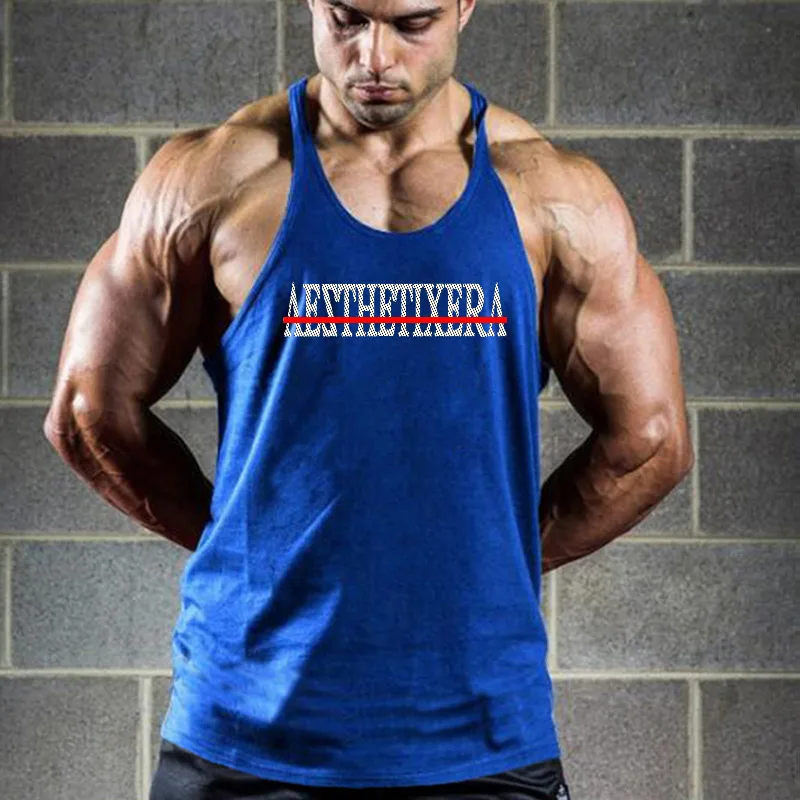 Men's Running Vests Quick Dry Sleeveless Racerback Tank Tops Breathable Lightweight Solid Color Gym Sports