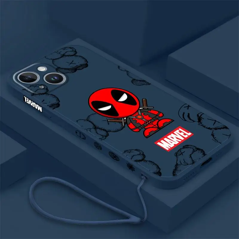 Funda de teléfono Deadpool para Apple iPhone 11, 15, 13, 14 Pro Max, 12 Mini, X, XR, XS Max, 7, 8, Coque líquido suave