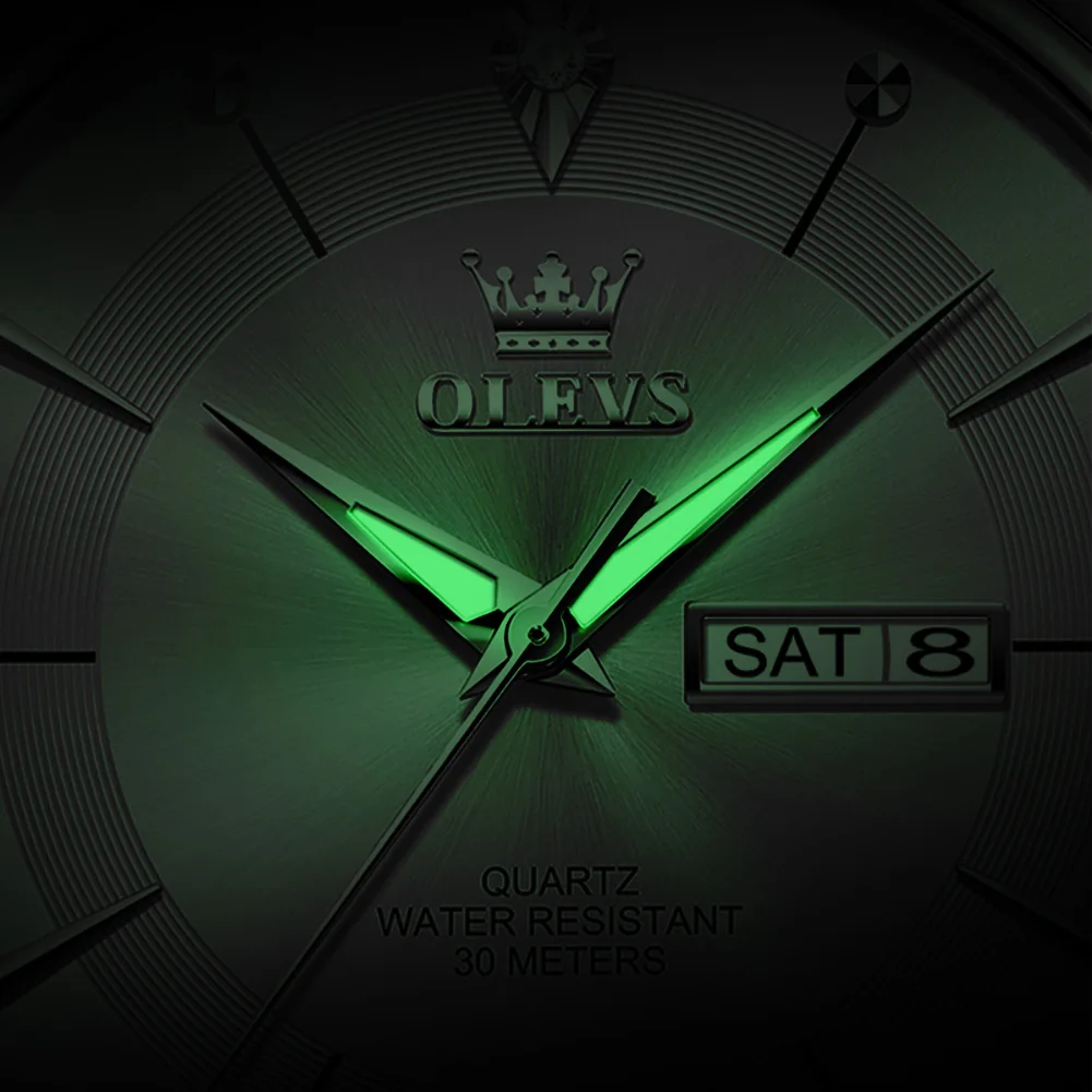 OLEEVS Watches Men Luxury Brand Quartz Watch Gray Dial Business Leather Watch Reloj Hombre Sport Clock Male Hour Relogio