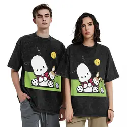 Disney Exclusive T Shirt for Men Pure Cotton Novelty T-Shirt O Neck Pochacco Tee Shirt Short Sleeve Clothes Printing