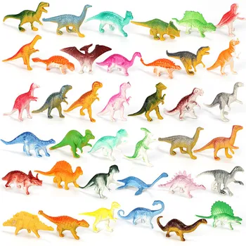 39Pcs/lot Mini Simulation Animal Dinosaur Model Triceratops Tyrannosaurus Brachiosaurus Figures Kids Cognitive Educational Toys