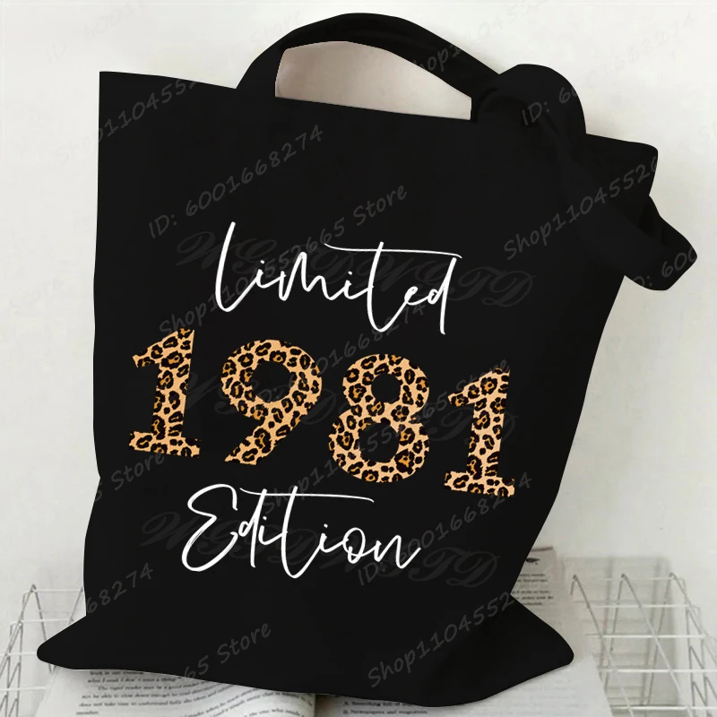 Vintage 1980-1989 Limited Edition Leopard Years Shoulder Bag Women Retro Canvas Shoulder Bags Birthday Handbag Vintage Tote Bag