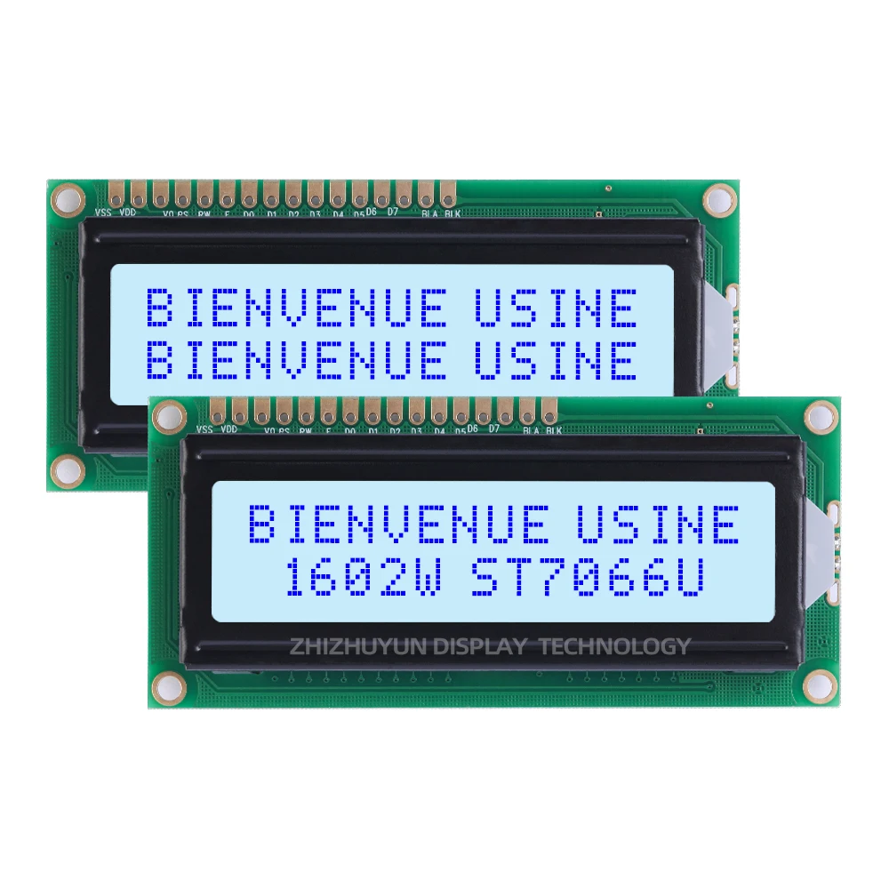 ฟิล์มสีดำขนาด16*2โมดูลจอแสดงผลยุโรป1602W แบบเต็มมุมกว้าง12มม. โมดูล16*2โมดูล STN สูงกรอบ12มม. LCM 16*2