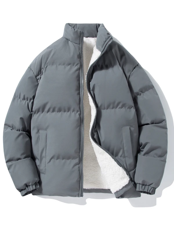 

Утепленная флисовая куртка из овечьего вельвета для мужчин, цельная, хлопковая, для холодов до -40°C, с воротником-стойкой, теплая, для северо-восточных регионов.