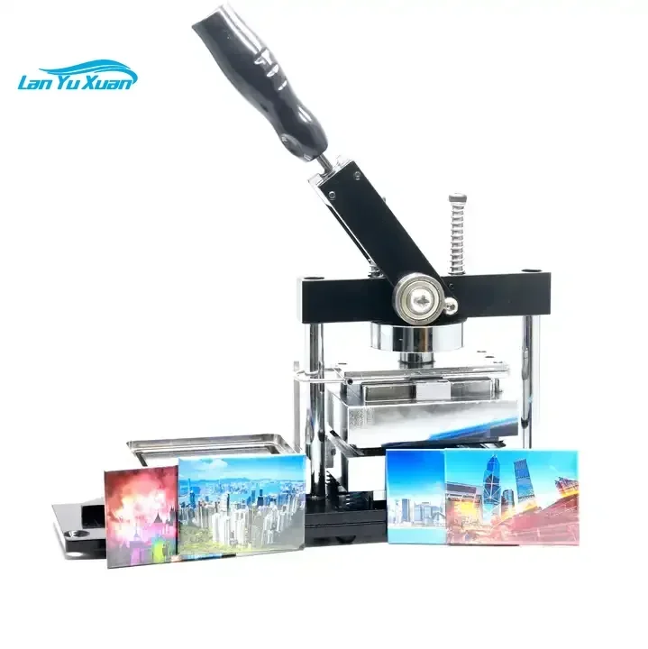 80*53mm Rectangular Button Fridge Magnet Making Machine Kit with Paper Cutter and 100sets Materials