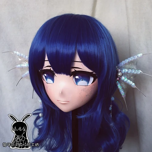 (RB293)Quality Handmade Female/Girl Resin 3/4 Head Japanese Cartoon Character Cosplay Kigurumi Mask Crossdress Doll Mask