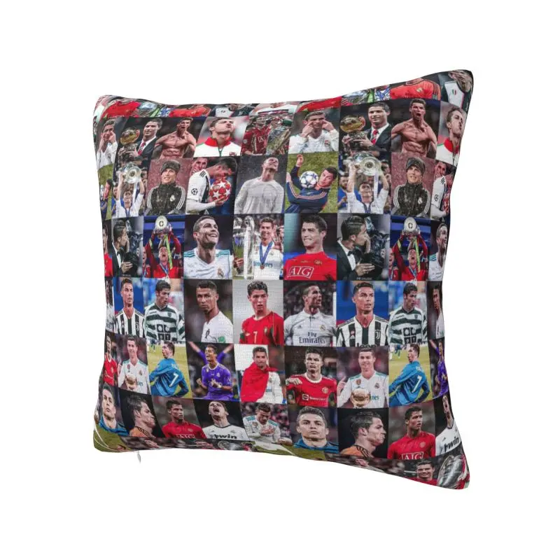 Custom Luxury Portugal Football Soccer Star Cushion Covers Polyester Throw Pillow Case for Car Square Pillowcase Home Decor