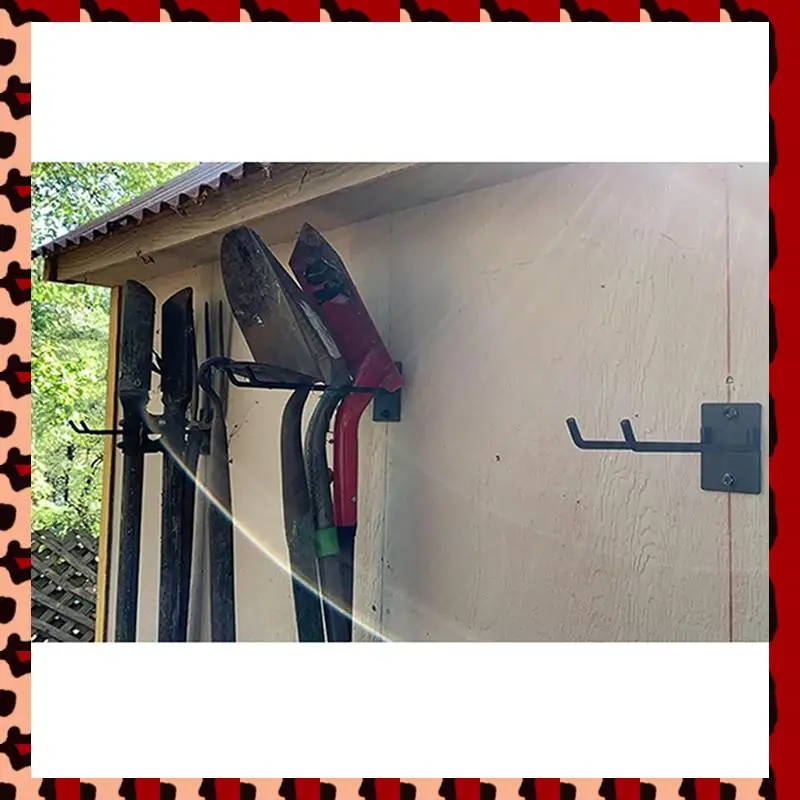 

A72P Heavy Duty Storage Organizer Steel Wall Mount For Garden Tools Shovel Rake Broom Organizer Wall Hook 4Pcs