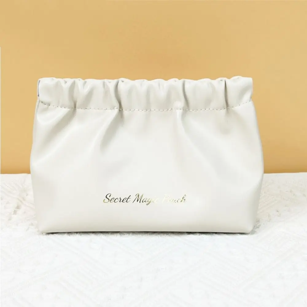 

Creative Korean Style PU Leaf Spring Bag Self-closing Solid Color Small Item Bags Storage Bag Cosmetic Bag Travel