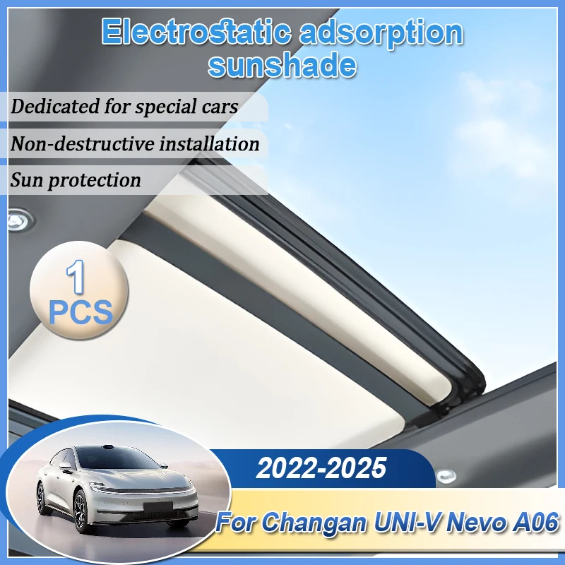 

1PCS For Changan UNI-V Nevo A06 iDD 2022 2023 2024 2025 Electrostatic Suede Silicone Sunshade Sun Protection Sunroof Accessories