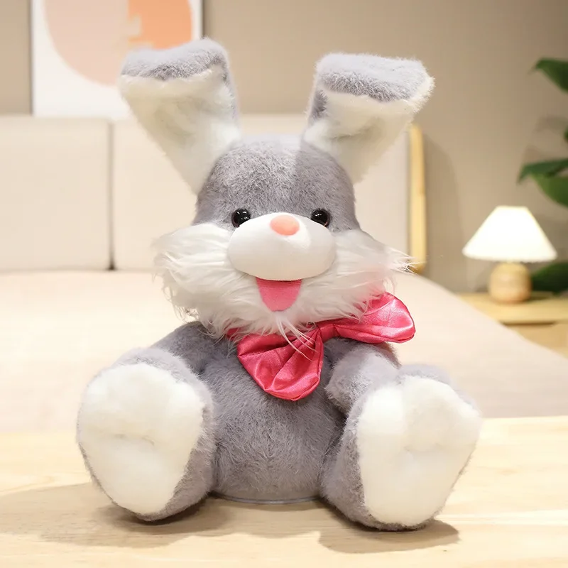 Animal de peluche de conejo de Pascua para niños, juguete interactivo de felpa suave, Peekaboo, Peek a Boo