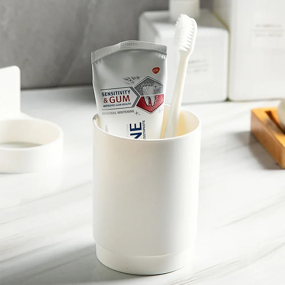 الحمام لا الحفر حامل فرشاة الأسنان دائم متعددة الوظائف سهلة التركيب تخزين الأسنان القدح الصلبة غرفة نوم المطبخ الحائط