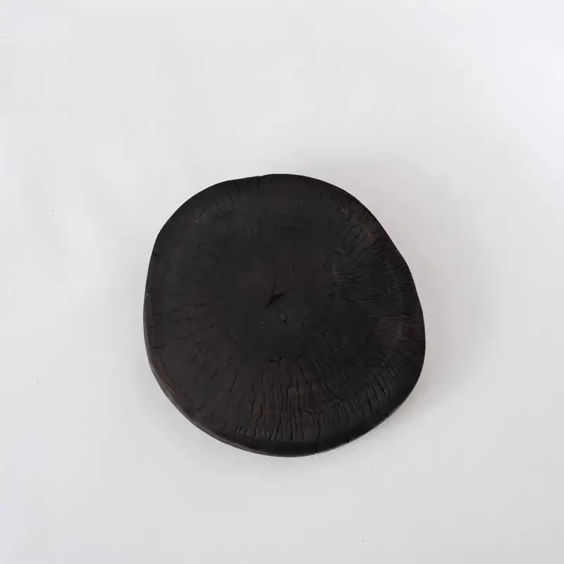 

Wabi-sabi camphor charred black walnut ring tea tray household texture texture carbonized oval tea bearing