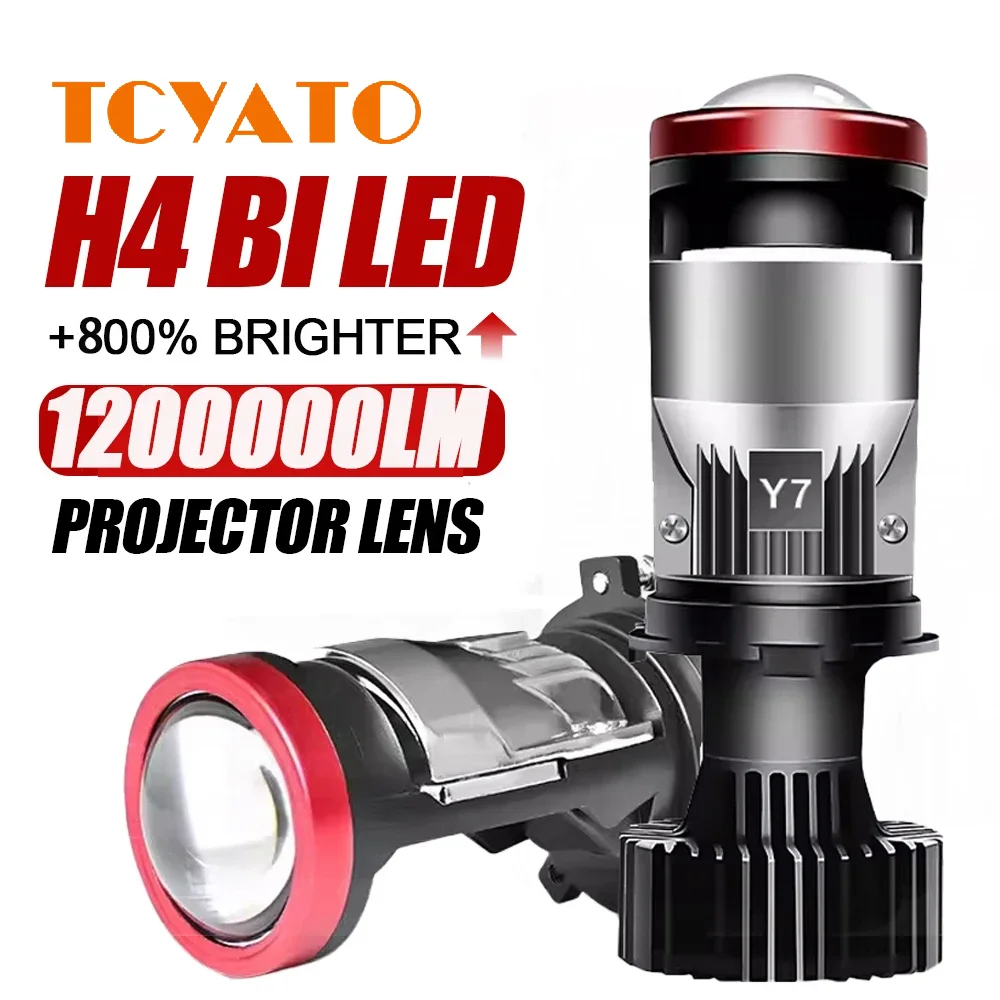 TCYATO Y8 Motorcycle LED Headlights H4 Lens Super Bright Tangent Spotlight Far and Near Integrated LED