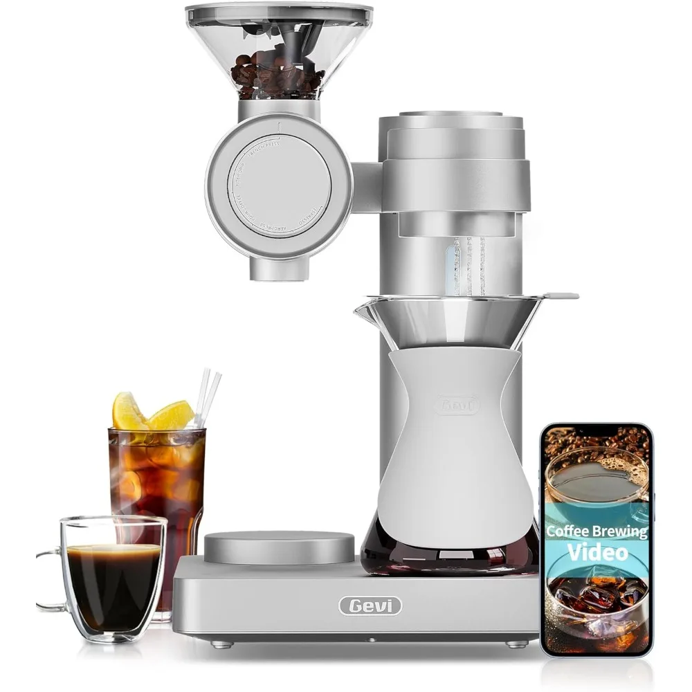 

New Gevi 4-in-1 Smart Pour-over Coffee Machine Fast Heating Brewer With Built-In Grinder