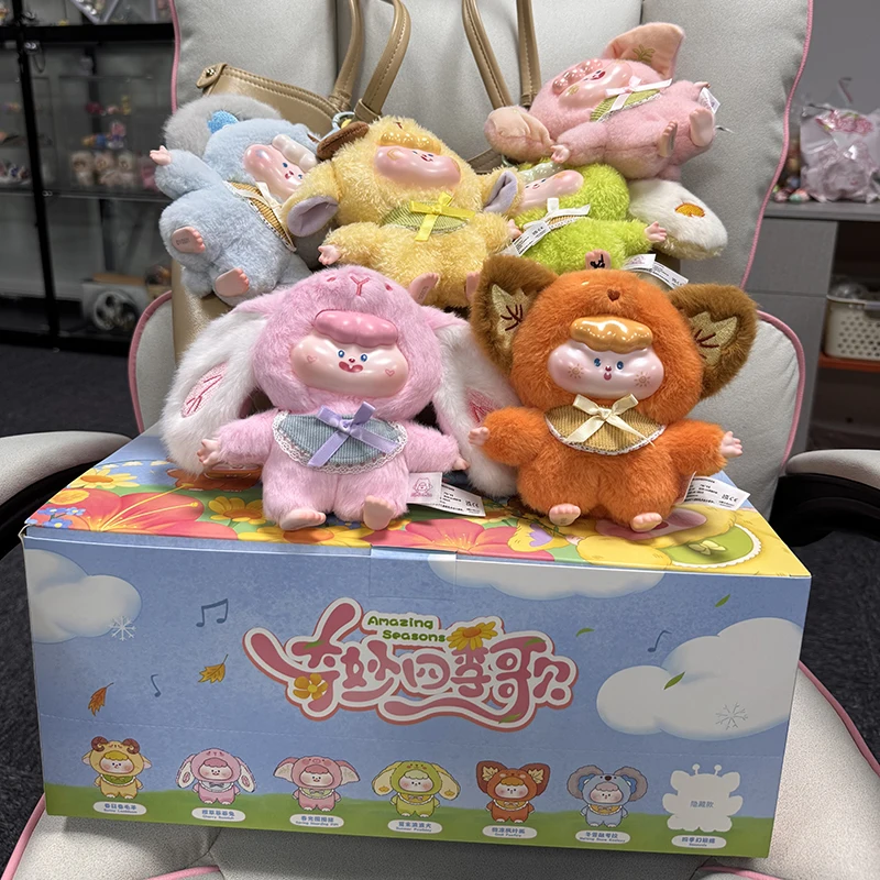 

Dimiemie Anime Doll Blind Box Cute Action Figure Surprise Box Gift Pendant Four Seasons Song Series Vinyl Plush Blind Box Model