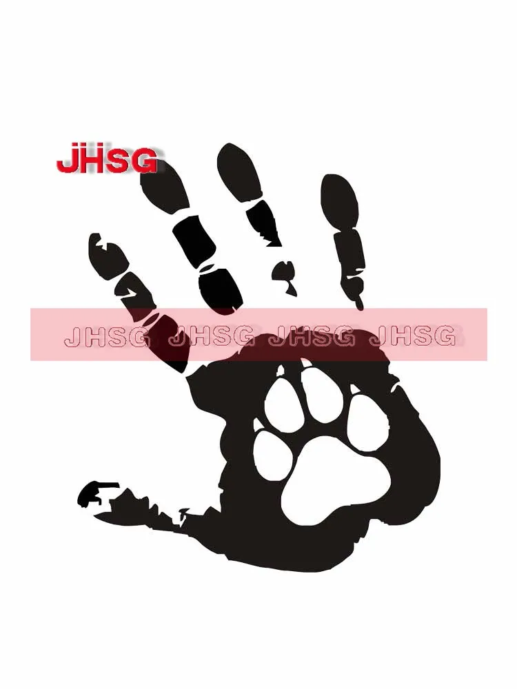 JHSG Car Stickers Funny and Creative Dog Paw Handprint Waterproof Stickers Car Scratch Coverage Decals Can Be Customized