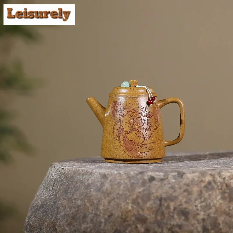 

250 мл Бутик Исин Фиолетовый Глиняный Чайники Мастер Ручной Работы Лотос Горшок Сырой Руд Киль Золотой Песок Чайник Китайский Чайный Набор Цзыша Подарок
