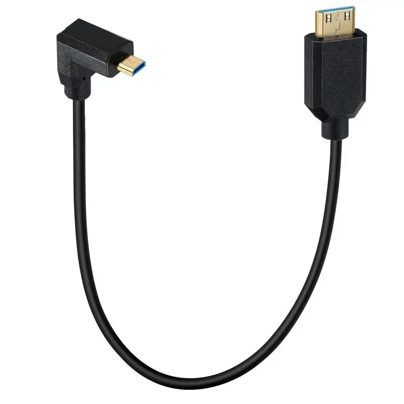 2.1V 8K@60Hz 4K@120Hz 1080P 3D Mini HDMI Compatible to Micro HDMI Compatible Connection Cable 90 ° Elbow Adapter Cable
