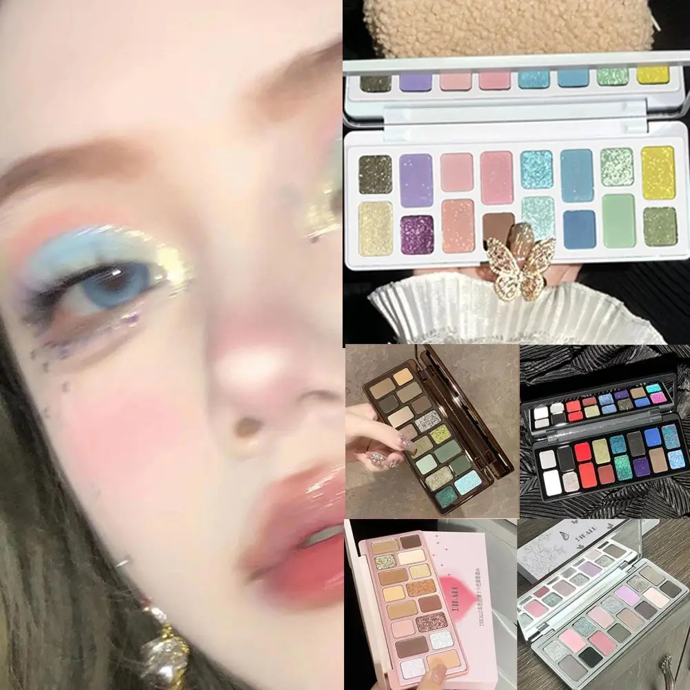 

16 Color Eyeshadow Tray Steal Heart Ambition 2024 Preference Color Play Tray Grey Blue Green Improvisational Powder Earth M Q2A4