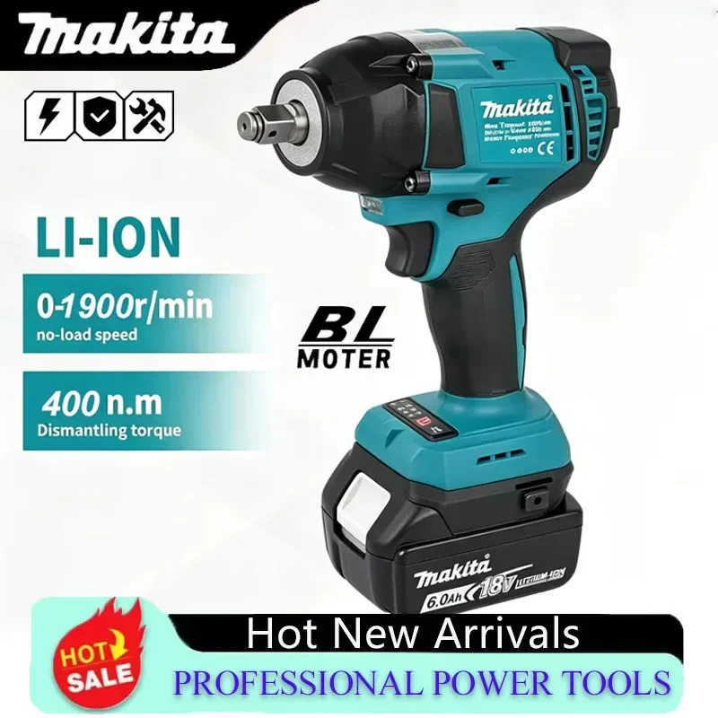 

Makita Brushless Digital Display Electric Impact Wrench Cordless Electric Torque Wrench 1/2 Inch Screwdriver Power Tool