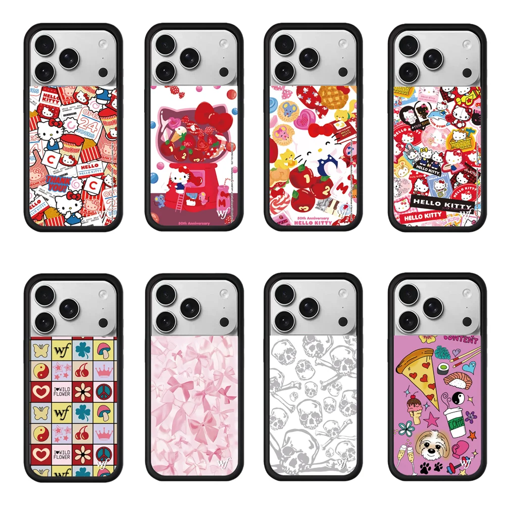 

New Wildflower 3D WF Bow Hellokitty Phone Case For iPhone 17 Pro Max 15 14 plus 13 Pro 12 13 16 pro 17 Cute Punny Cartoon Cover