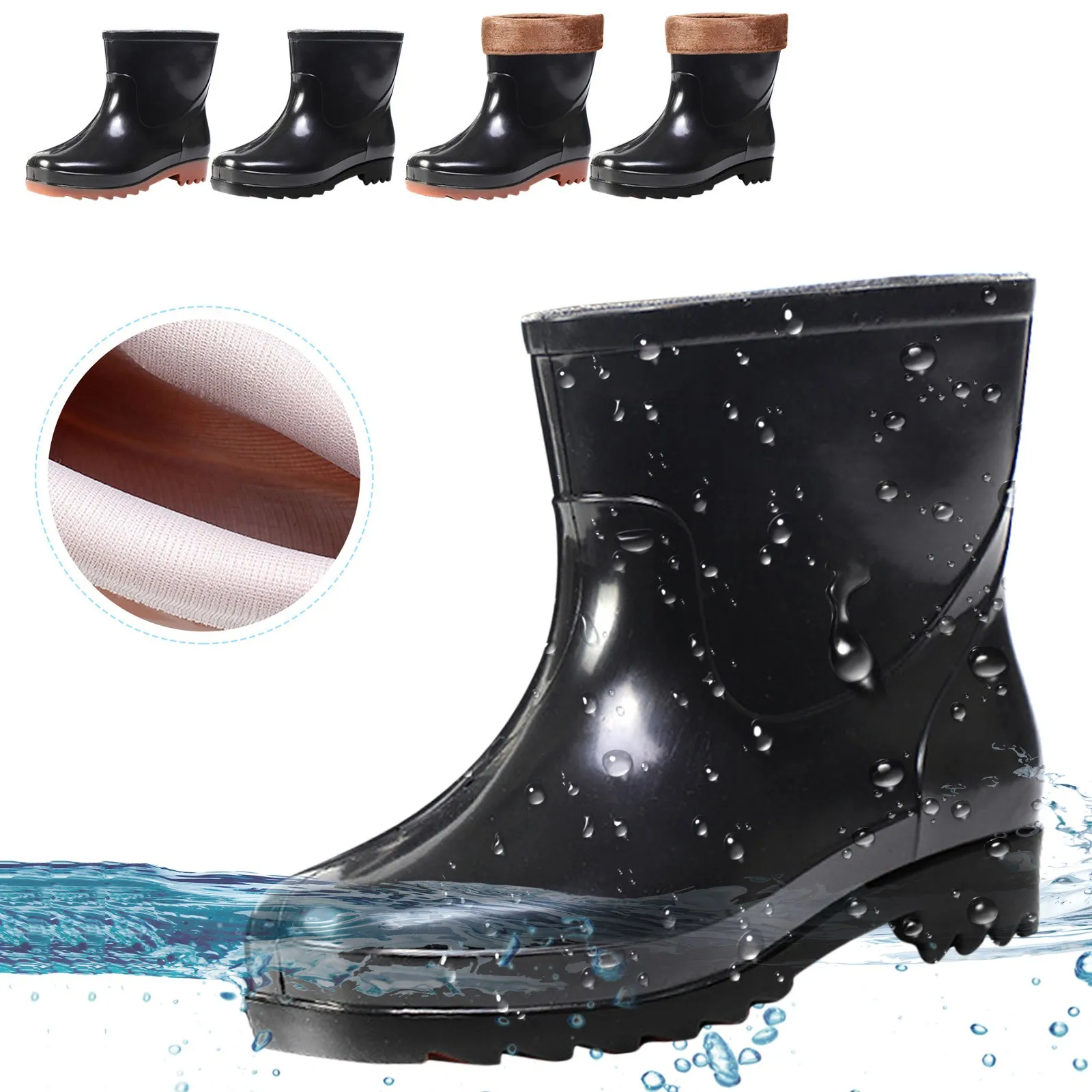 Man Short Rubber Rainboots Rubber Boots For Garden Man Rain Footwear Rain Shoes Mens Water Shoes 11