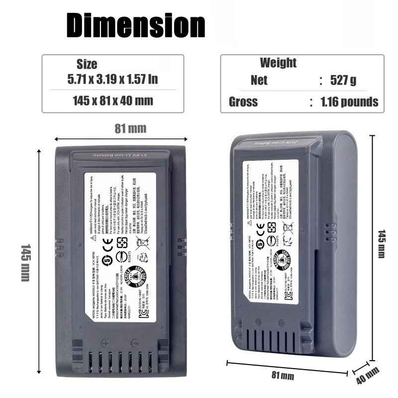 VCA-SBT90 لسامسونج JET75 JET90 JET90E Jet75 Pet VS9000 VS20R9074S2 VS20T7551P5 بطارية مكنسة كهربائية 21.9 فولت 4000 مللي أمبير #6