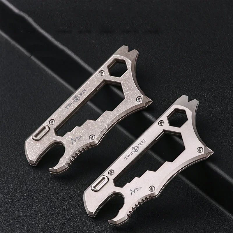 Titanium Alloy EDC Tool Multi functional Portable Outdoor Camping Keychain Tools