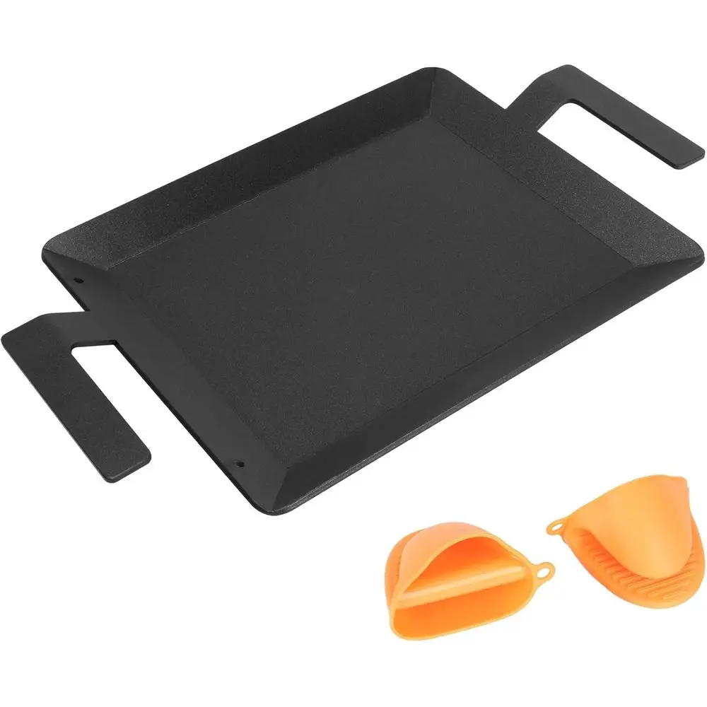 

Non-Stick 17x10 Griddle Pan, Compatible with Induction, Stovetop, Gas Grill, Cooktop, and Electric, Ideal for Indoor and Outdoor
